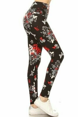 Buttery Soft Butterfly High Waist Standard Size Leggings