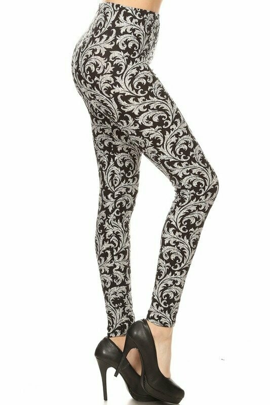 Buttery Soft Flourish Printed Plus Size Leggings