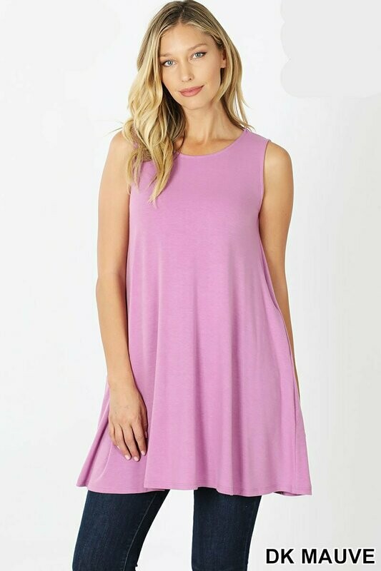 Sleeveless Plus Size Tunic With Side Pockets