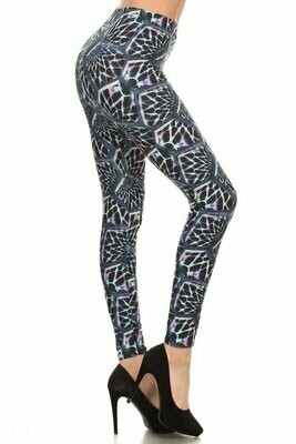 Buttery Soft Holographic Printed Plus Size Leggings