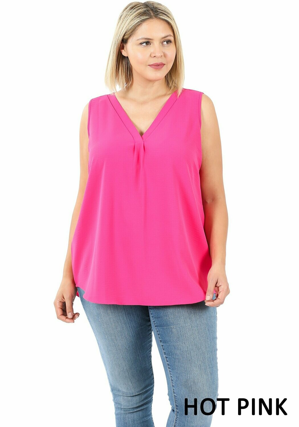 V-Neck Sleeveless Plus Size Top