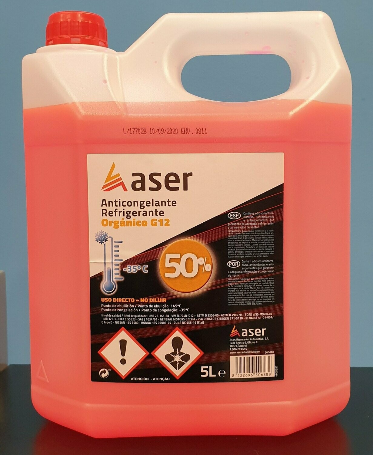Anticongelante - Refrigerante ASER - Rosa G12