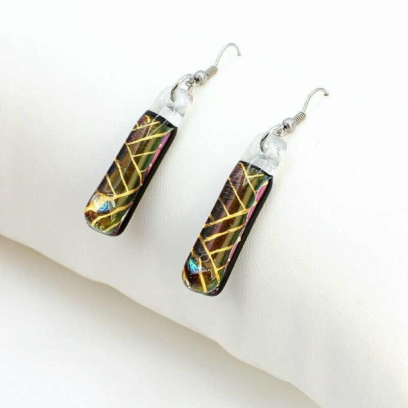 Boucles d'oreilles tribale noir longues
