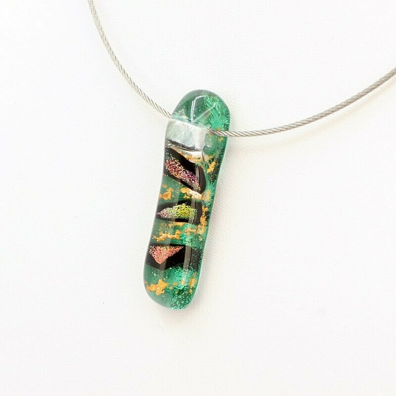 Collier rectangle Rivière sur câble inox