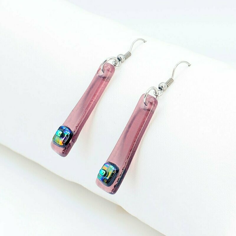 Boucles d'oreilles rosées longues