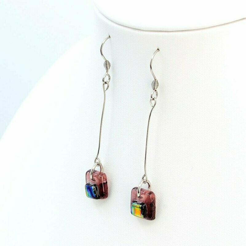 Boucles d'oreilles tiges rosées