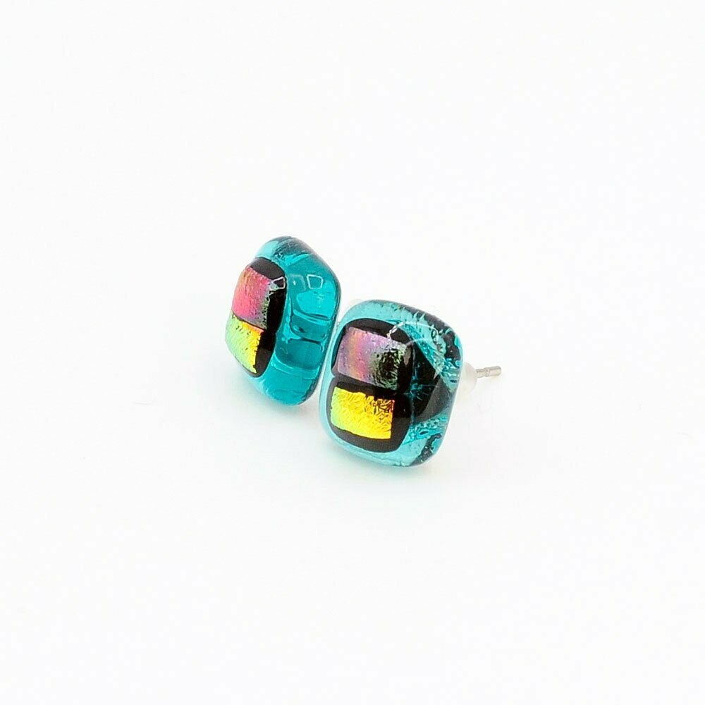 Boucles d'oreilles puces turquoises