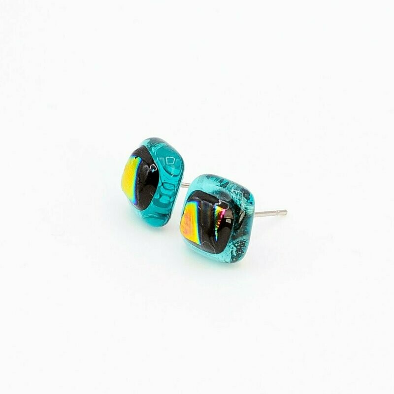 Boucles d'oreilles puces turquoises