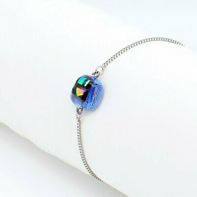 Bracelet chaîne inox bleu outremer