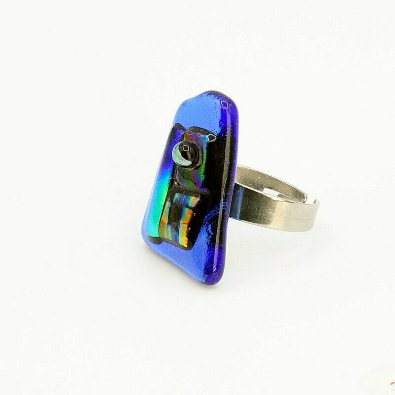 Bague bleue foncée