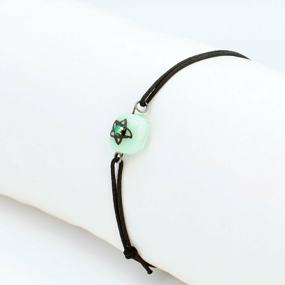 Bracelet enfant vert d'eau étoile