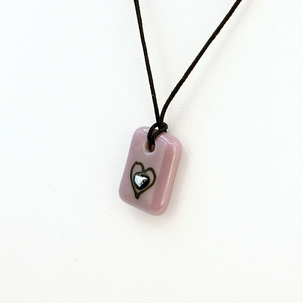 Collier enfant violet cœur