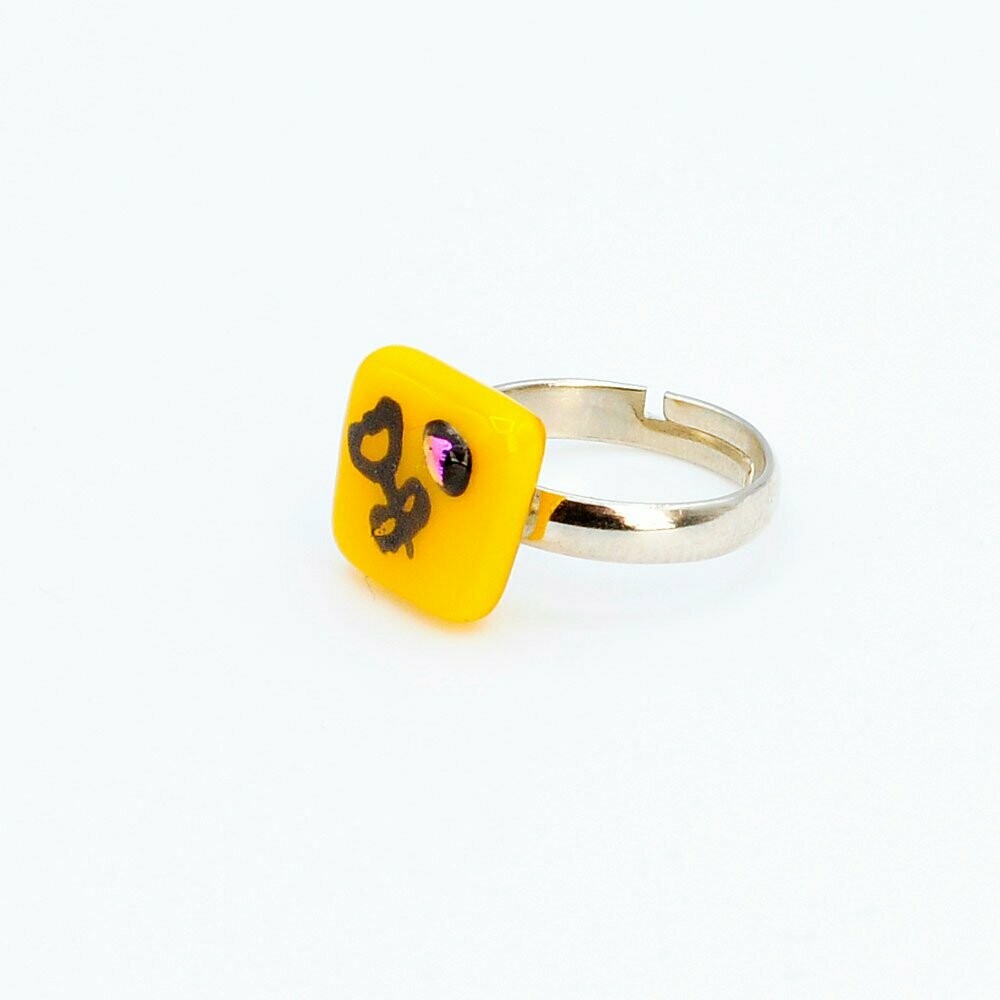 Bague enfant jaune fleur