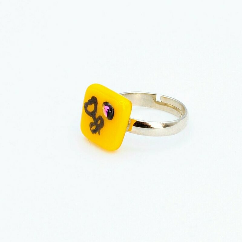 Bague enfant jaune fleur