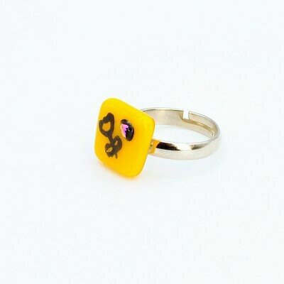 Bague enfant jaune fleur