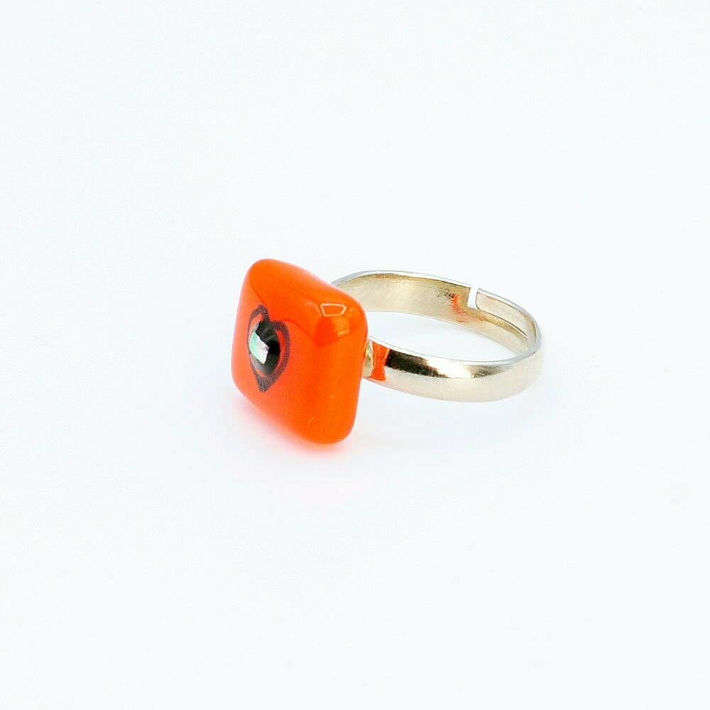 Bague enfant orange cœur