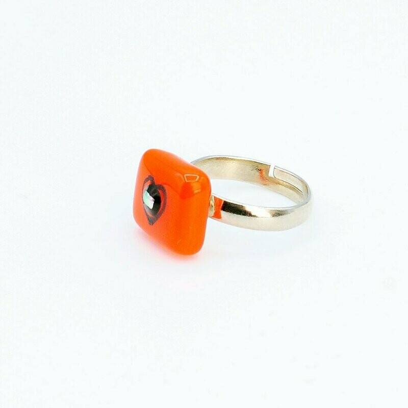 Bague enfant orange cœur