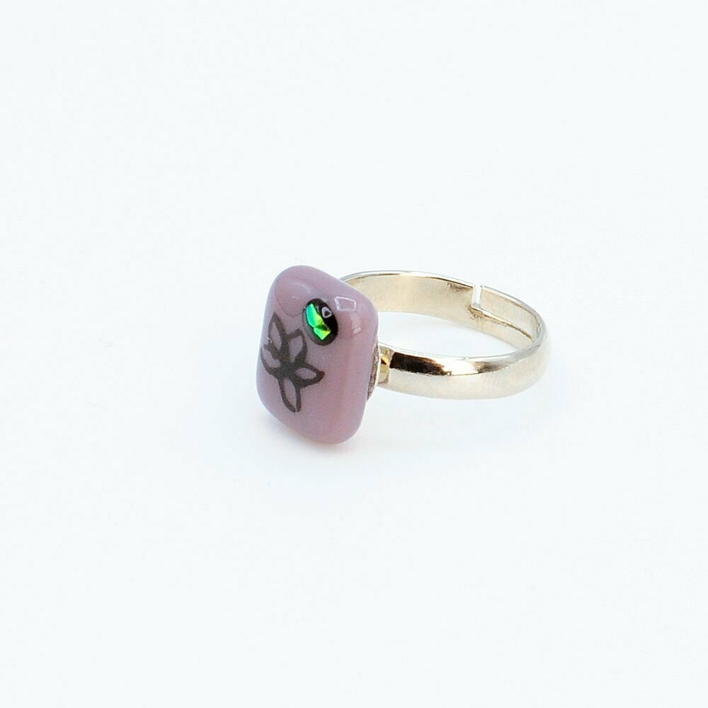 Bague enfant violet fleur