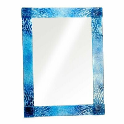 Miroir bleu feuilles