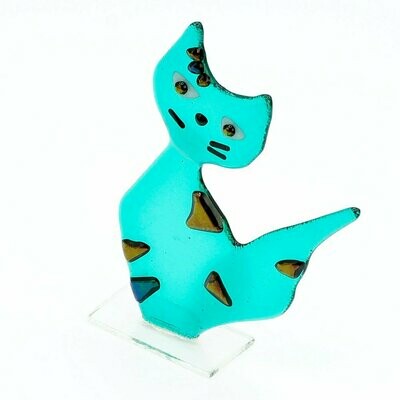 Chat turquoise