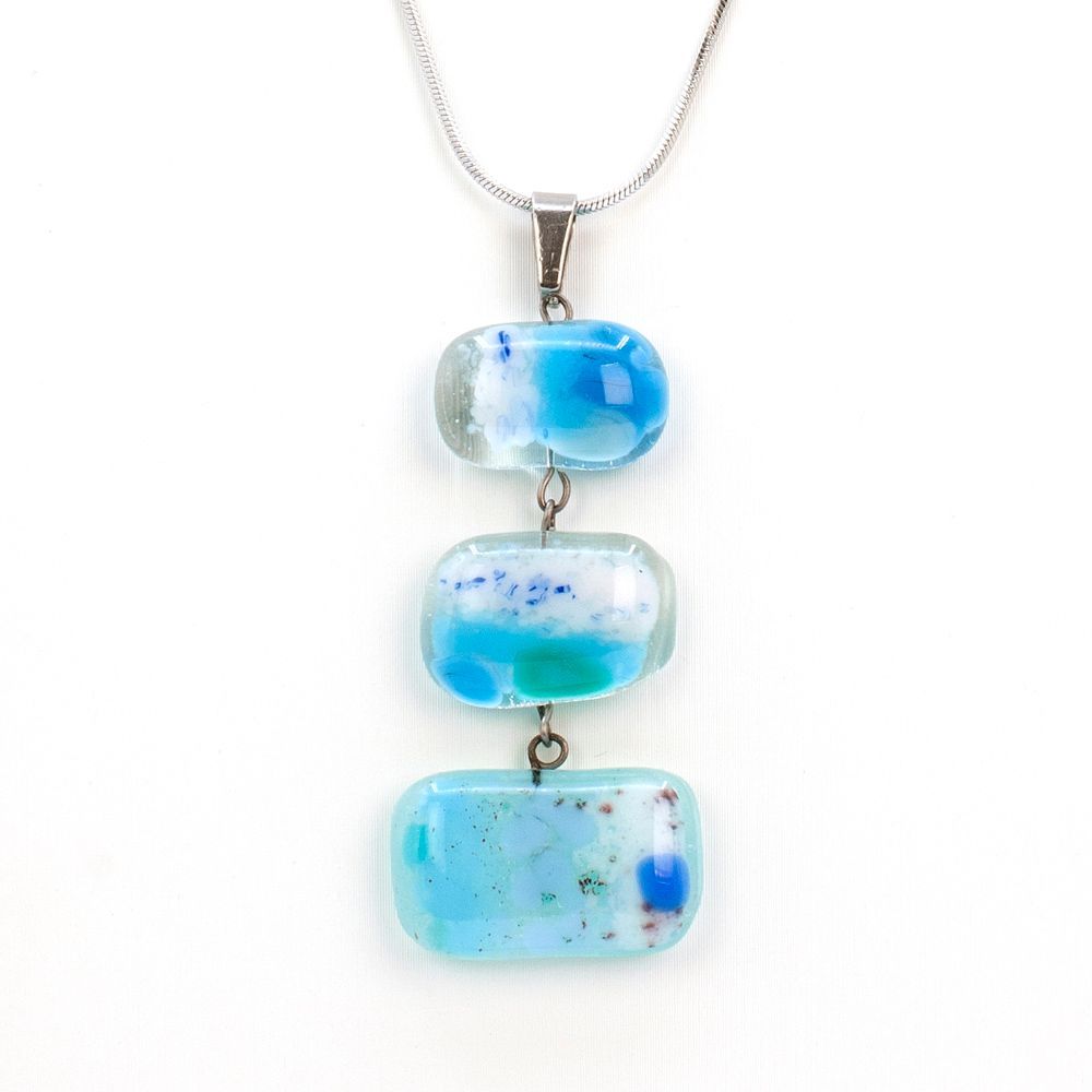 Collier Lagon 3 pièces sur chaîne inox