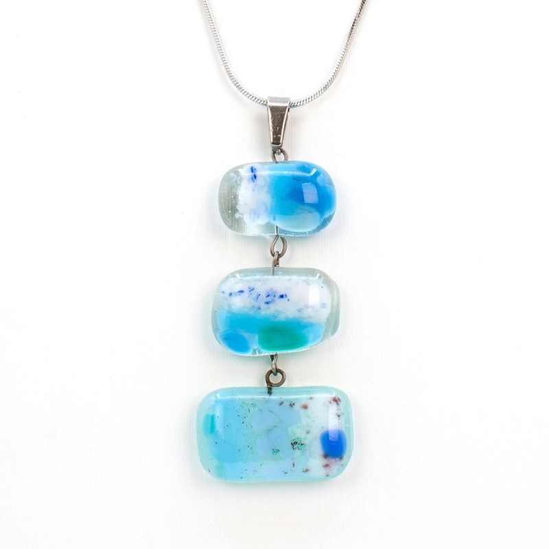 Collier Lagon 3 pièces sur chaîne inox