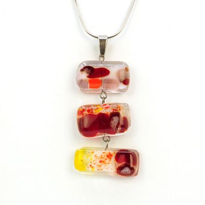 Collier Magma 3 pièces sur chaîne inox