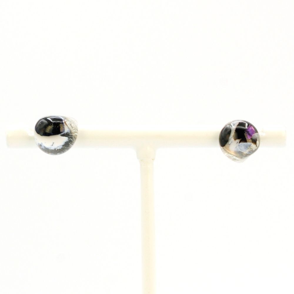 Boucles d'oreilles puces Minérale