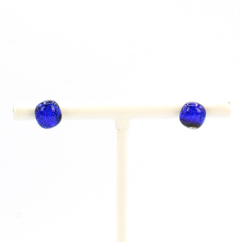 Boucles d'oreilles bouton Hypno Bleu