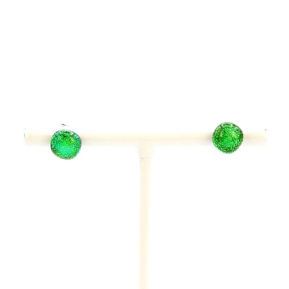 Boucles d'oreilles bouton hypno Vert