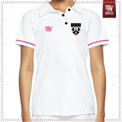 Polo blanc et rose 100% coton femme Goutte d'Or FC