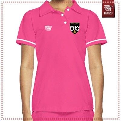 Polo rose et blanc 100% coton femme Goutte d'Or FC