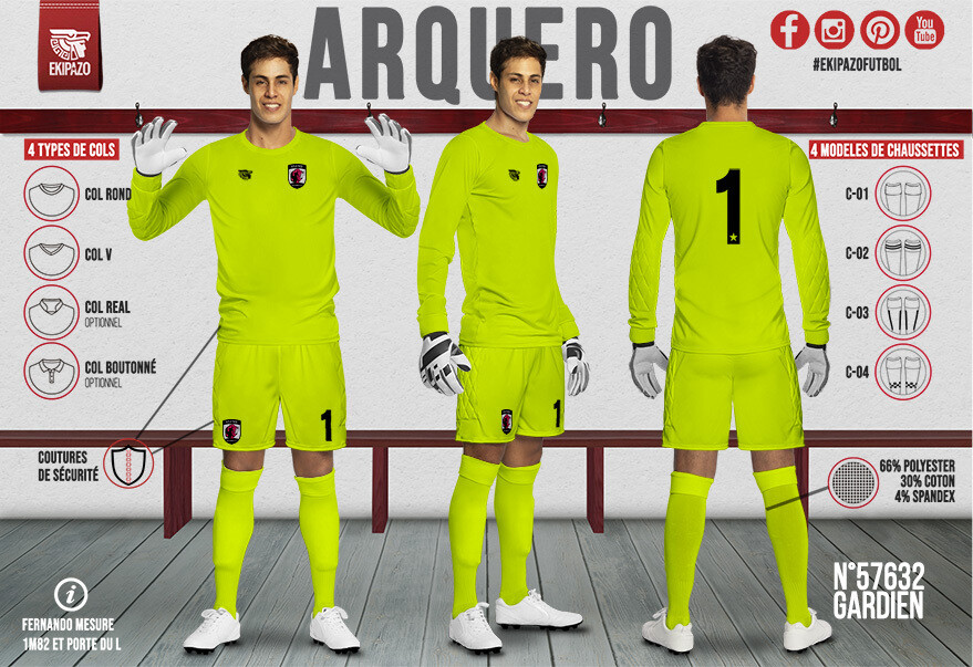 Equipement gardien jaune fluo