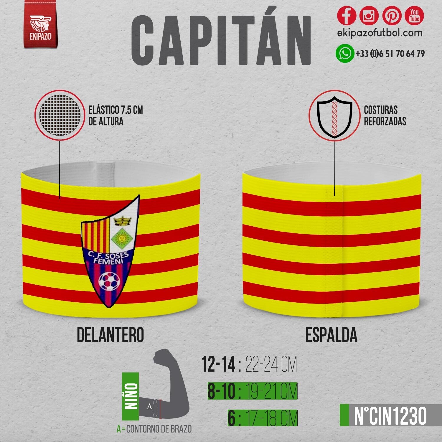 4 CINTAS TALLAS DIFERENTES