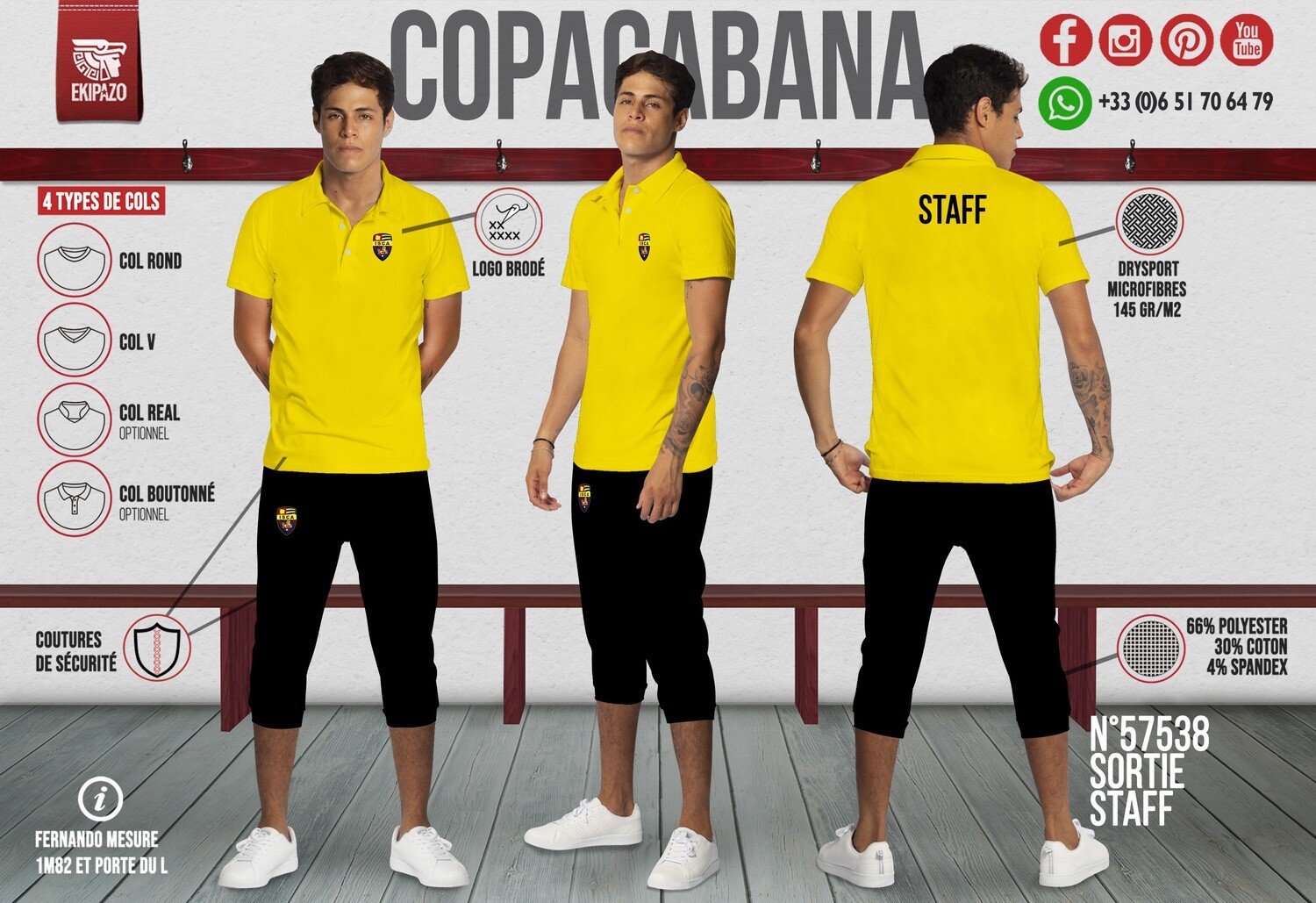 Lot de 5 POLOS + PANTACOURT DE SORTIE STAFF