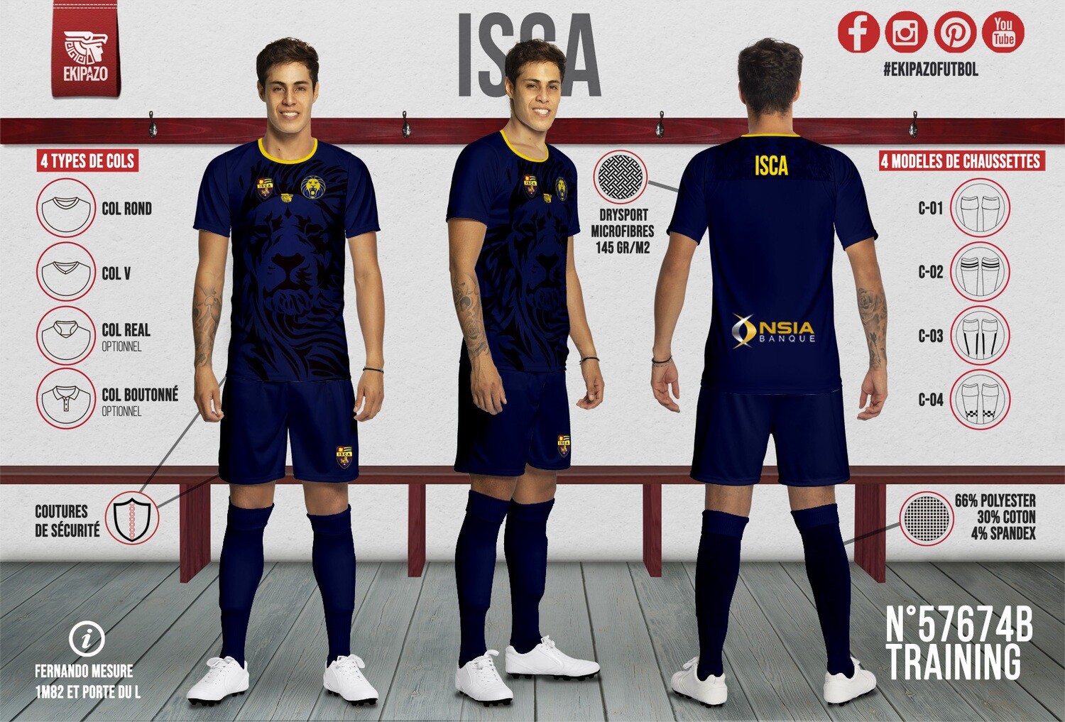 Jeu de 60 maillots-short-chaussettes d&#39;entrainements + 48 chasubles