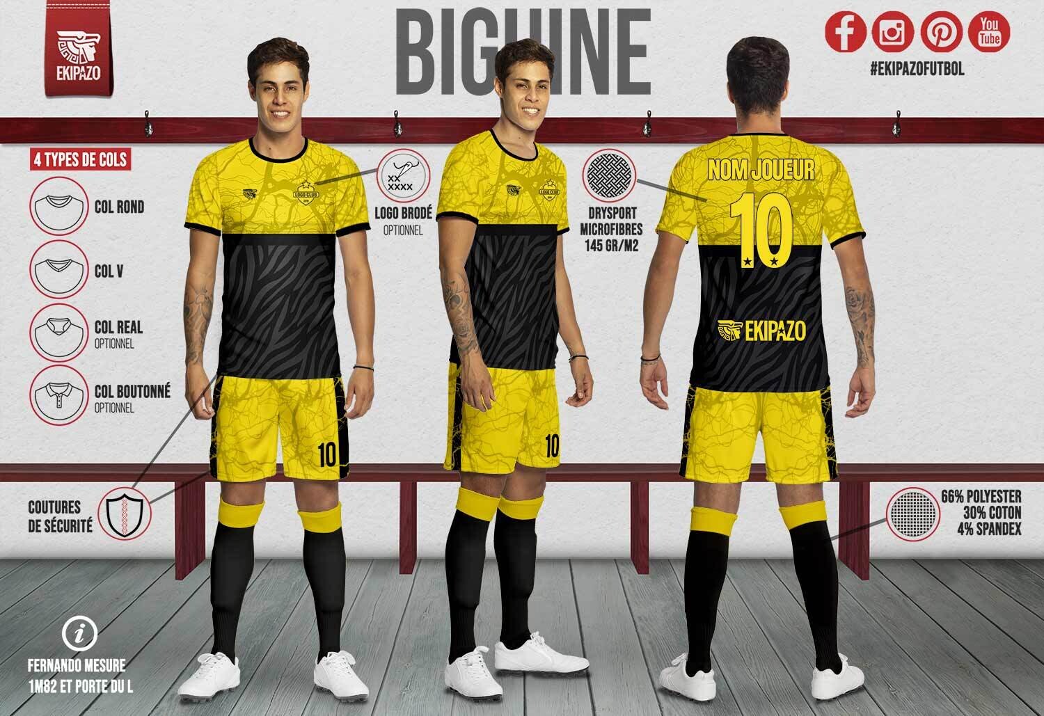 Maillot de football Martinique - Modèle BIGUINE
