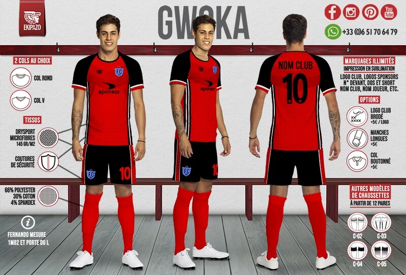 Equipe de foot rouge et noir hotsell
