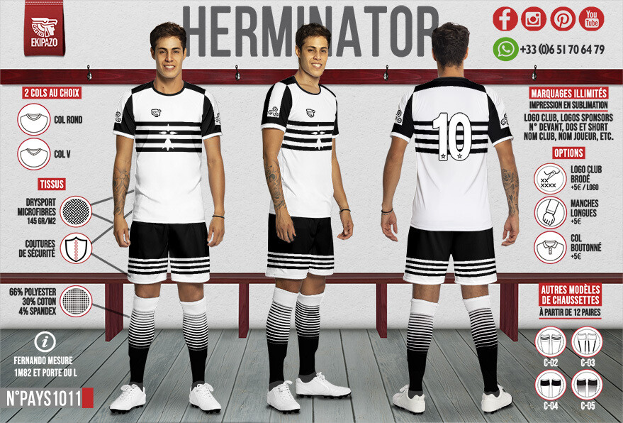 Maillot de football Bretagne - Modèle Herminator