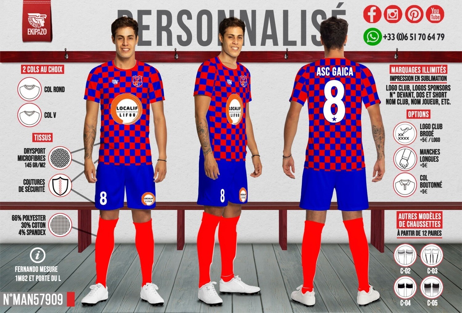 Lot de 14 ensembles joueurs + 2 gardiens envoi NC