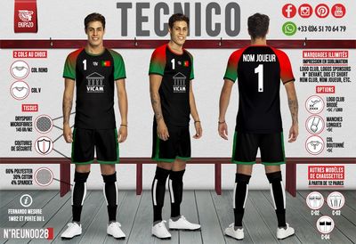 Lot de 16 maillots dont 1 gardien avant 29 Mai à la Reunion