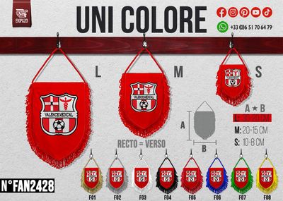 1 fanion en 10x8 avant fin Mai