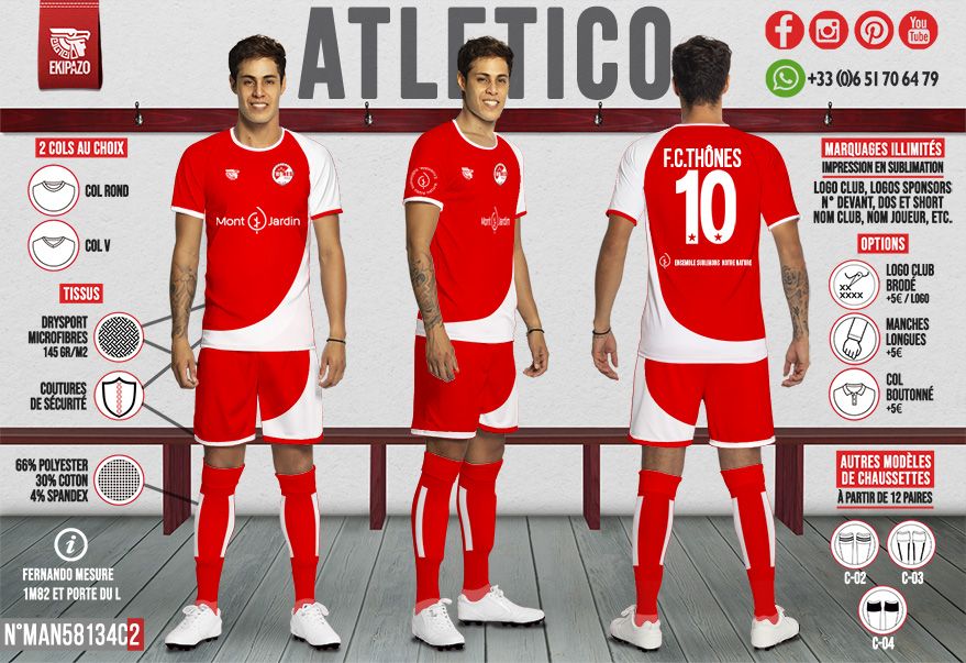 Lot de 16 maillots dont 1 gardien manches longues