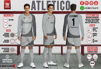 Lot de 16 maillots dont 1 gardien manches longues