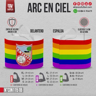 2 brazaletes (1 arco iris y 1 blanco)
