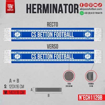 Lot 100 écharpes personnalisées - CS BETTON FOOTBALL