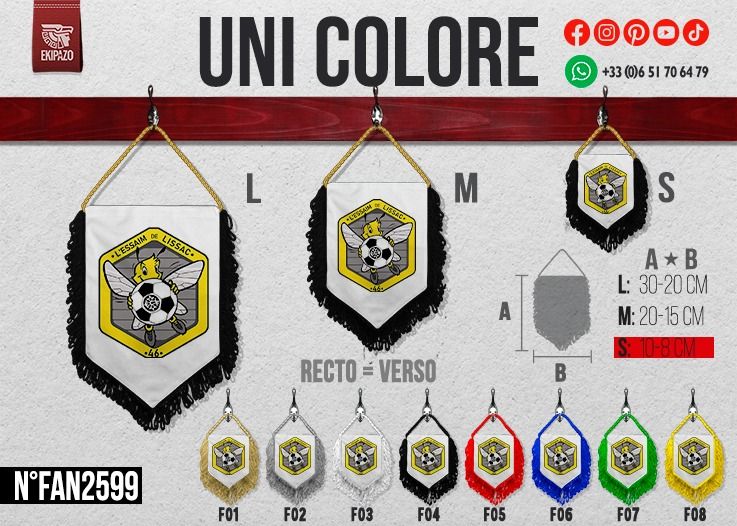 1 fanion en taille S