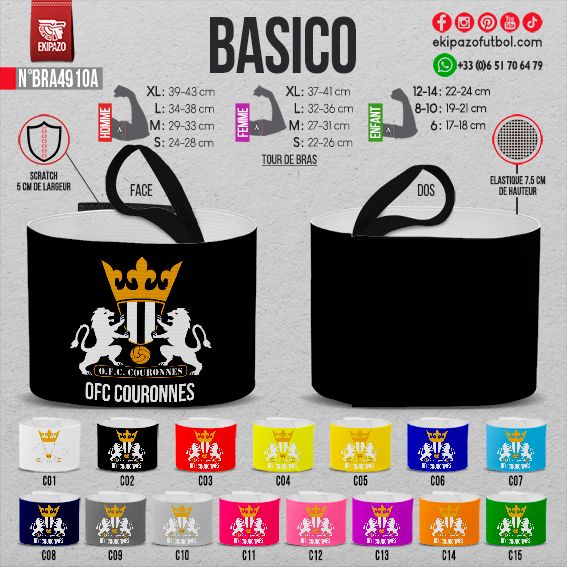Lot de 7 brassards personnalisés