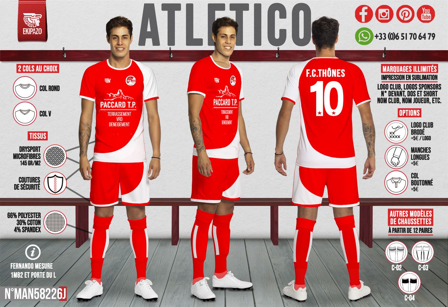 Lot de 16 maillots dont 1 gardien
