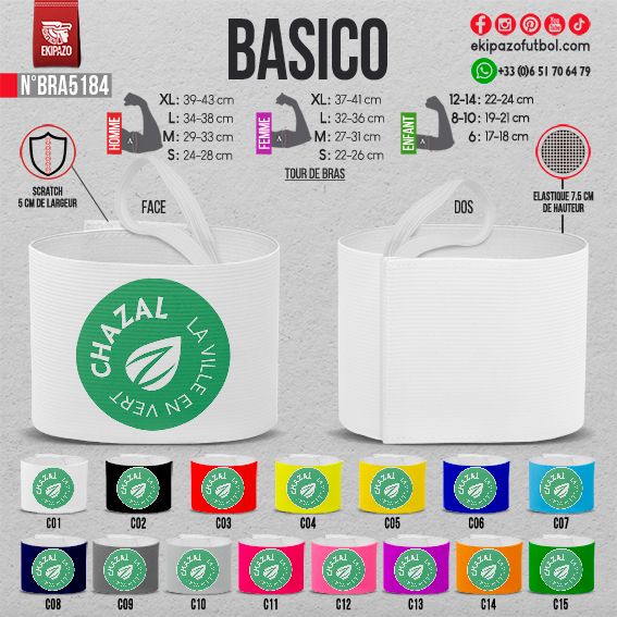 Lot de 16 brassards personnalisés